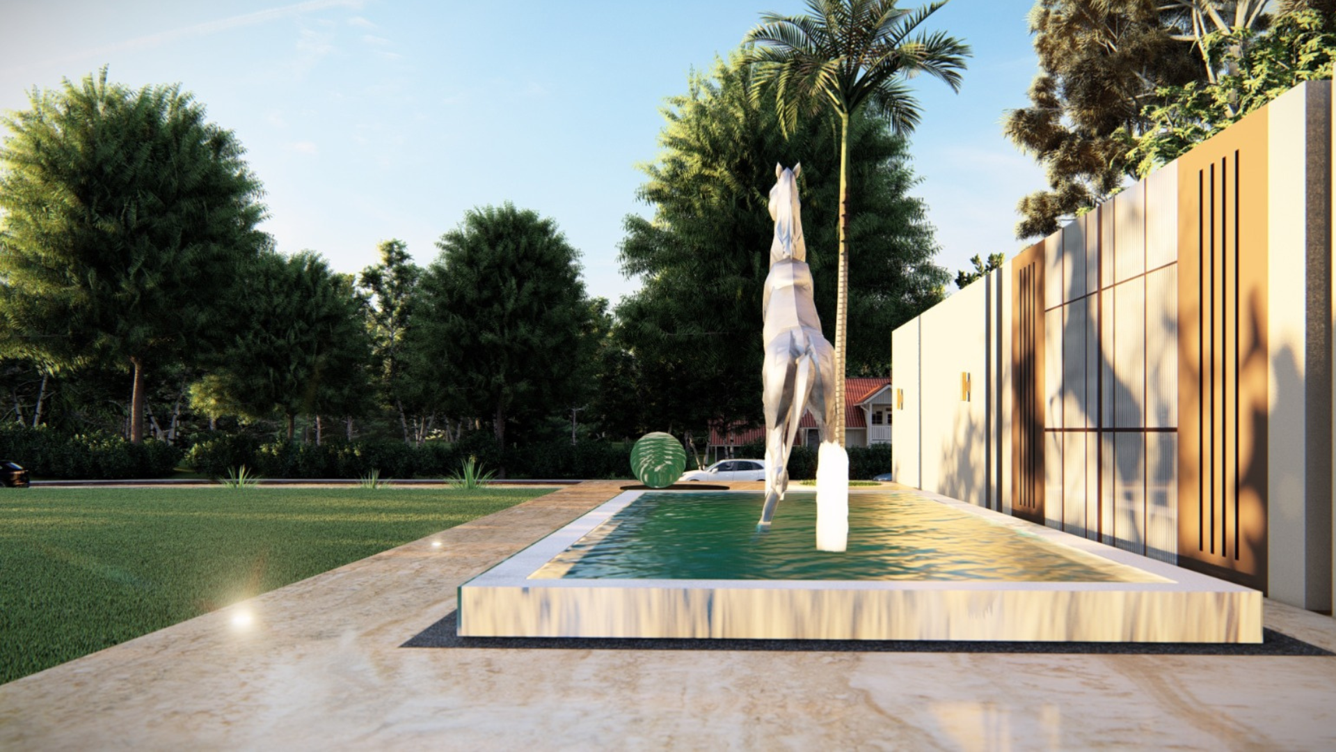 Modern Water Feature and Pool Design