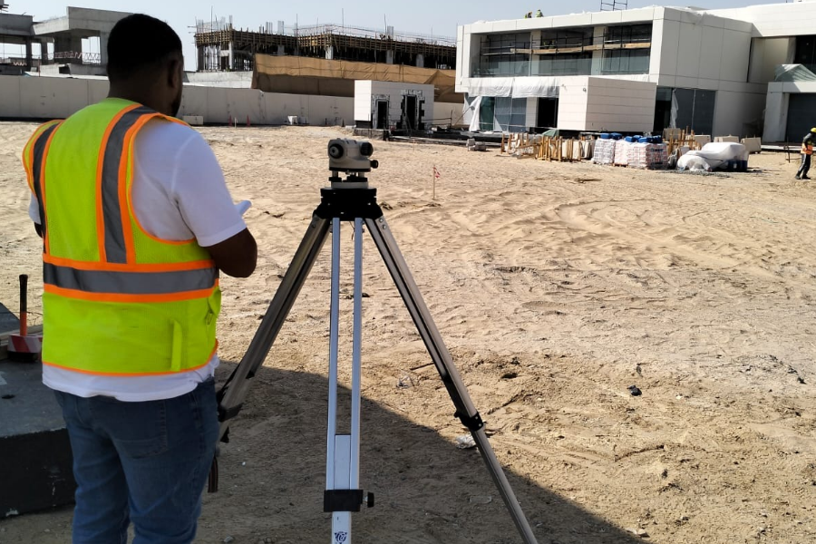 Expert landscape designer reviewing villa plans in UAE